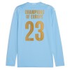 Officiële Voetbalshirt Manchester City Champions of Europe Thuis 2023-24 Lange Mouw - Heren